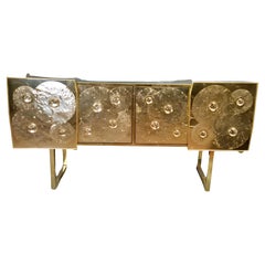 Sculptural Brass and Murano Glass Sideboard by Justfurnituress, Custom Italy