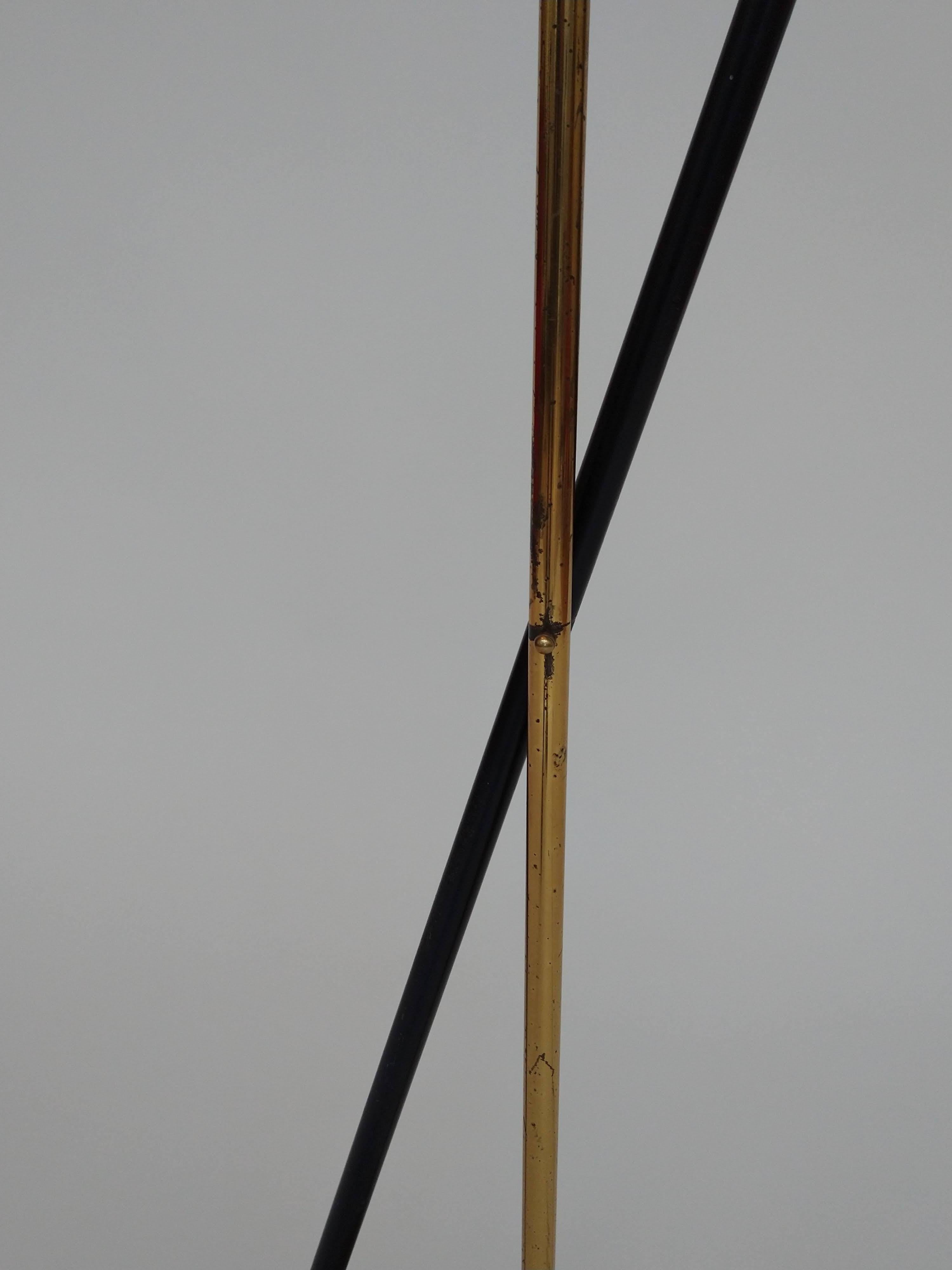Italian Sculptural Brass and Steel Floor Lamp Attributed to Gilardi & Barzaghi