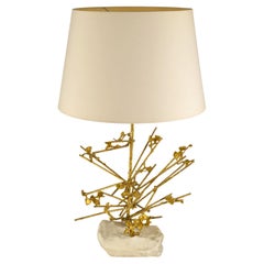 Skulpturale Kunst-Tischlampe aus Messing, Belgien, 1980er Jahre