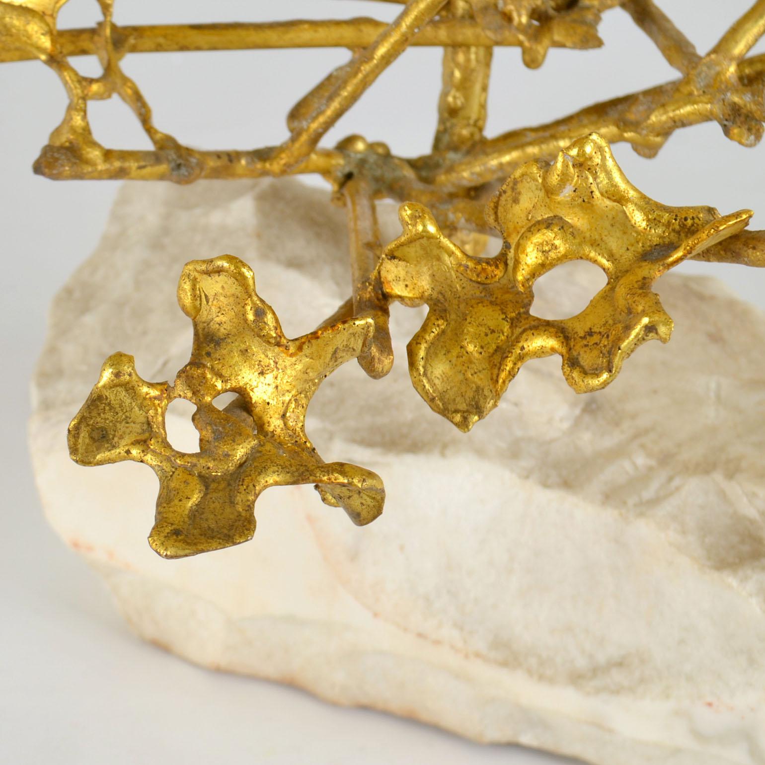 Sculptural Brass Art Table Lamp 1980's Belgium For Sale 2
