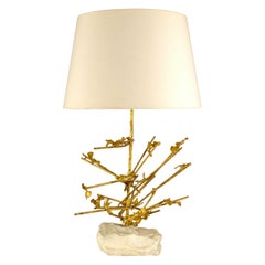 Sculptural Brass Art Table Lamp 1980's Belgium