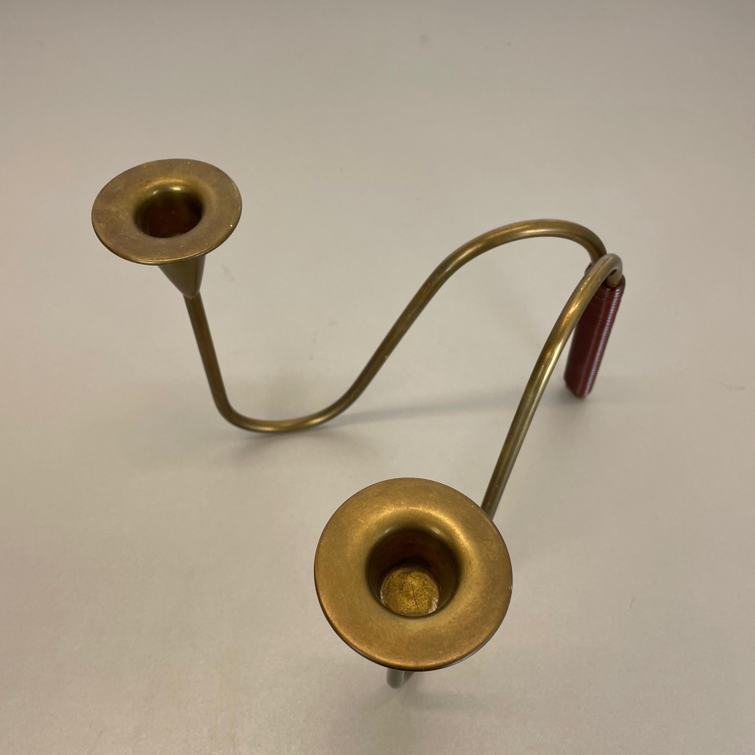 Sculptural Brass Candleholder Object by Günter Kupetz for WMF, Germany 1950s For Sale 2