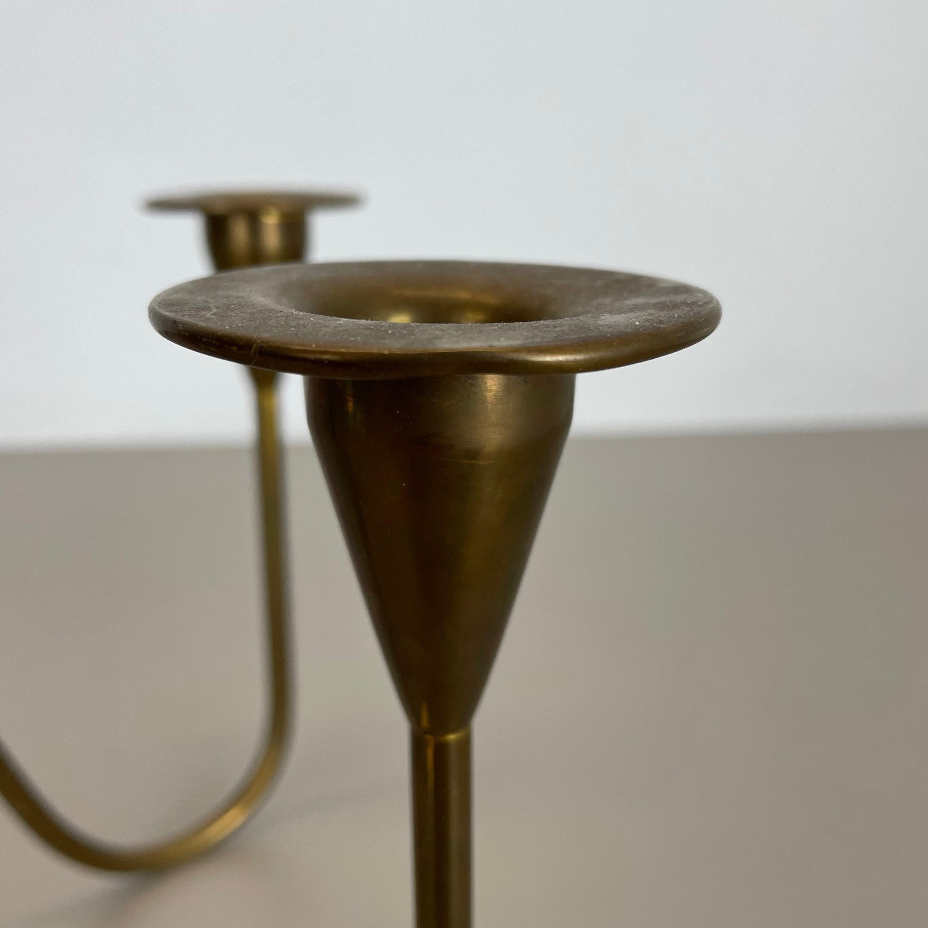 Sculptural Brass Candleholder Object by Günter Kupetz for WMF, Germany 1950s For Sale 7