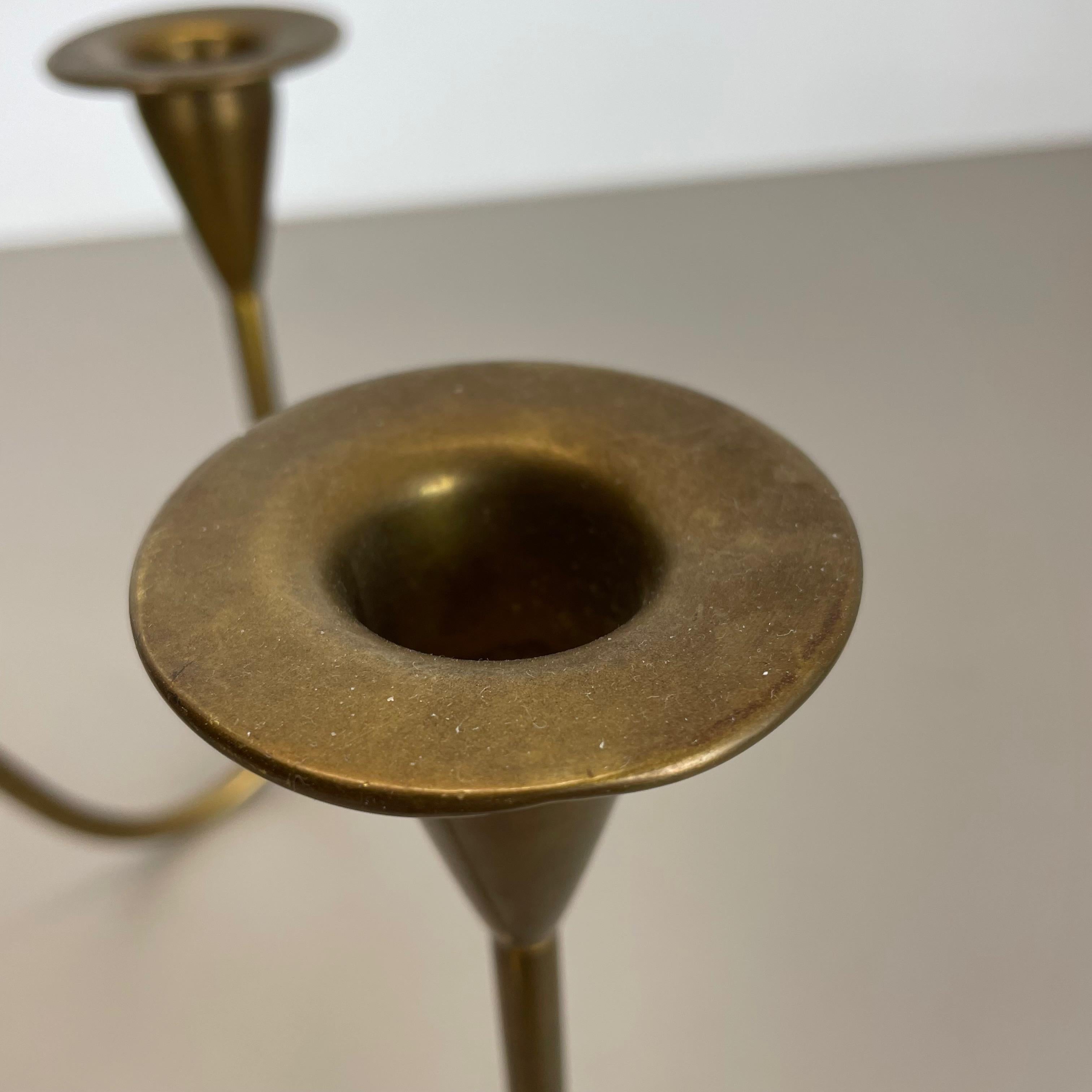 Sculptural Brass Candleholder Object by Günter Kupetz for WMF, Germany 1950s For Sale 8