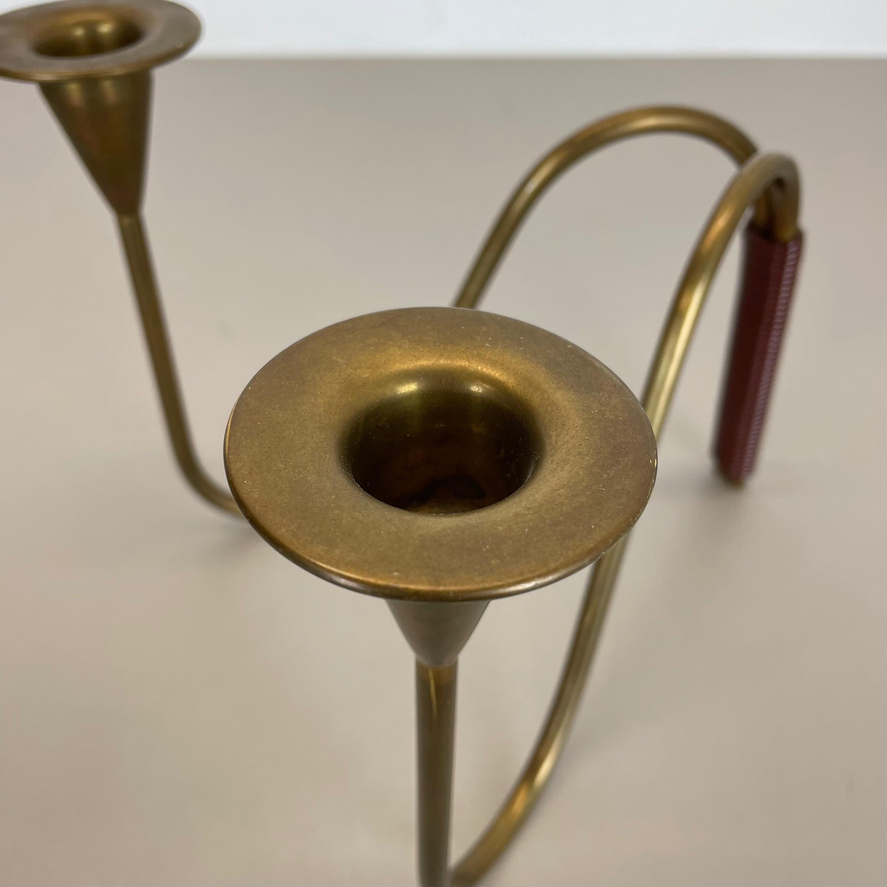 Sculptural Brass Candleholder Object by Günter Kupetz for WMF, Germany 1950s In Good Condition For Sale In Kirchlengern, DE