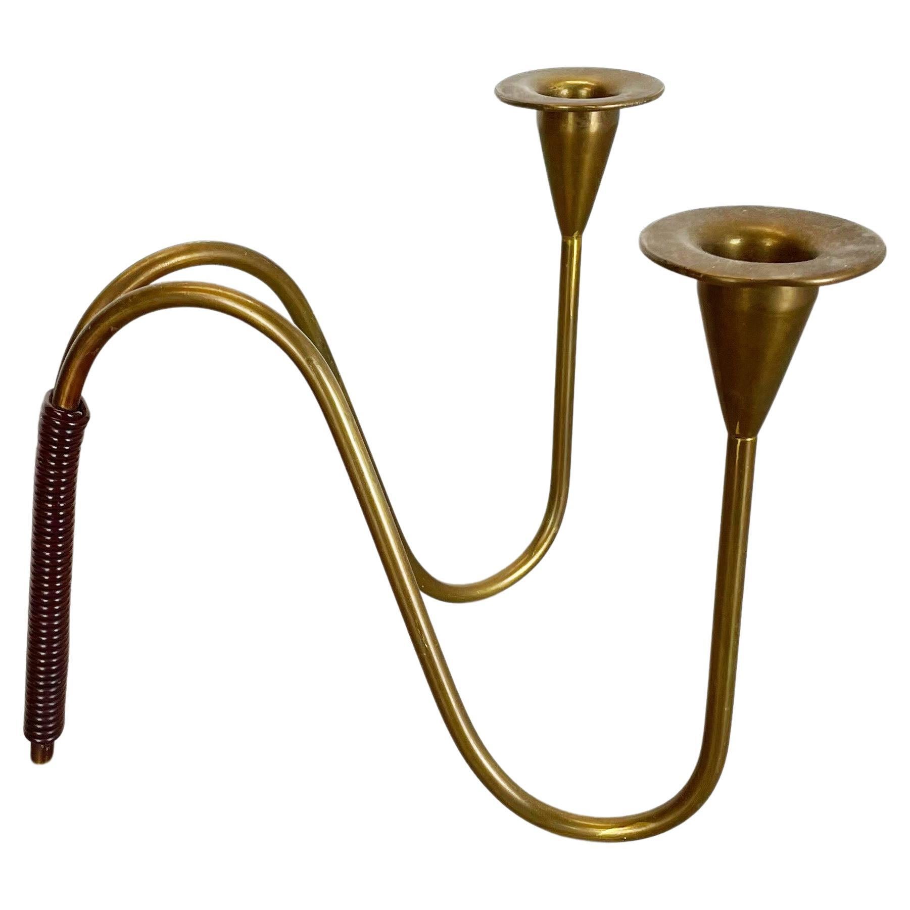 Sculptural Brass Candleholder Object by Günter Kupetz for WMF, Germany 1950s For Sale