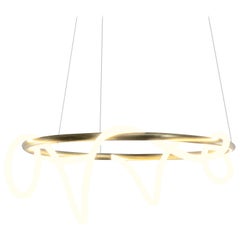 Sculptural Brass Circular Light Pendant, Shiva (1stdibs Gallery New York)