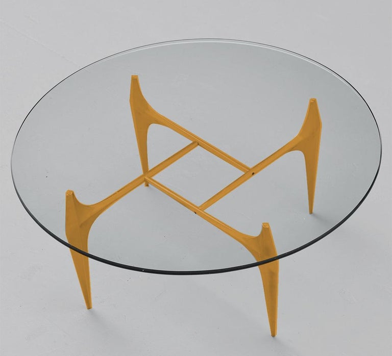 Sculptural Brass Coffee or Side Table by Knut Hesterberg, 1960 In Good Condition For Sale In Rijssen, NL