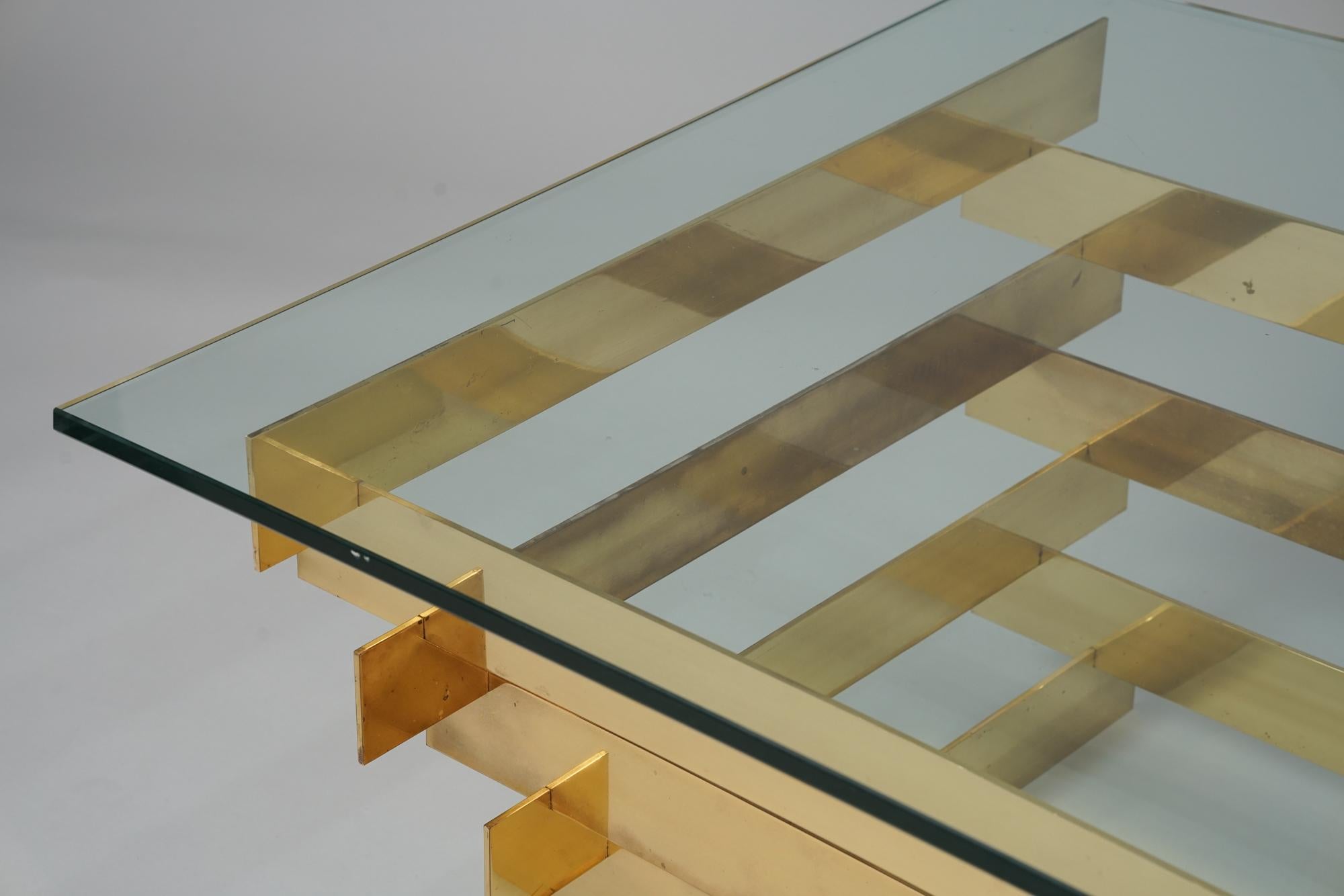 Sculptural Brass Coffee Table, David Hicks, 1970s In Good Condition In Helsinki, Uusimaa