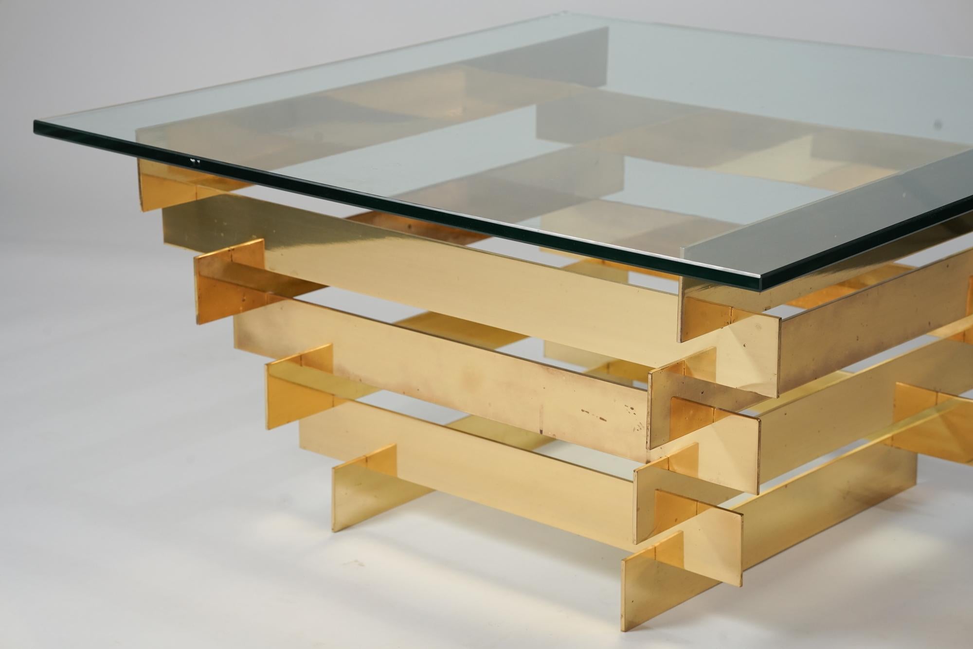 Late 20th Century Sculptural Brass Coffee Table, David Hicks, 1970s