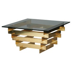 Sculptural Brass Coffee Table, David Hicks, 1970s