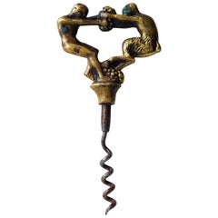 Sculptural Brass Corkscrew by Kay Bojesen for Einar Dragsted, 1920s