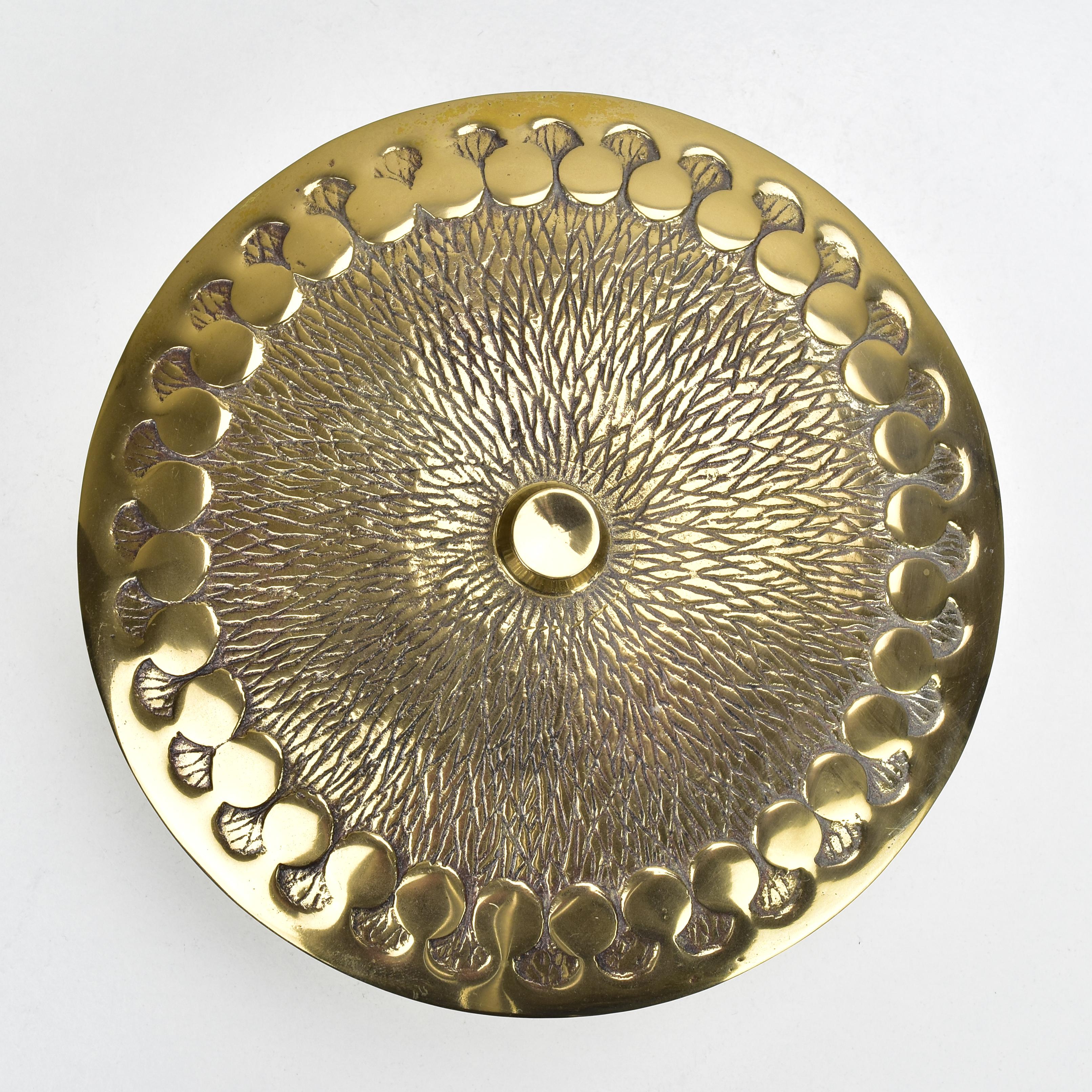 Mid-Century Modern Sculptural Brass Decorative Jewelry Box Brutalist Mid Century Modern For Sale