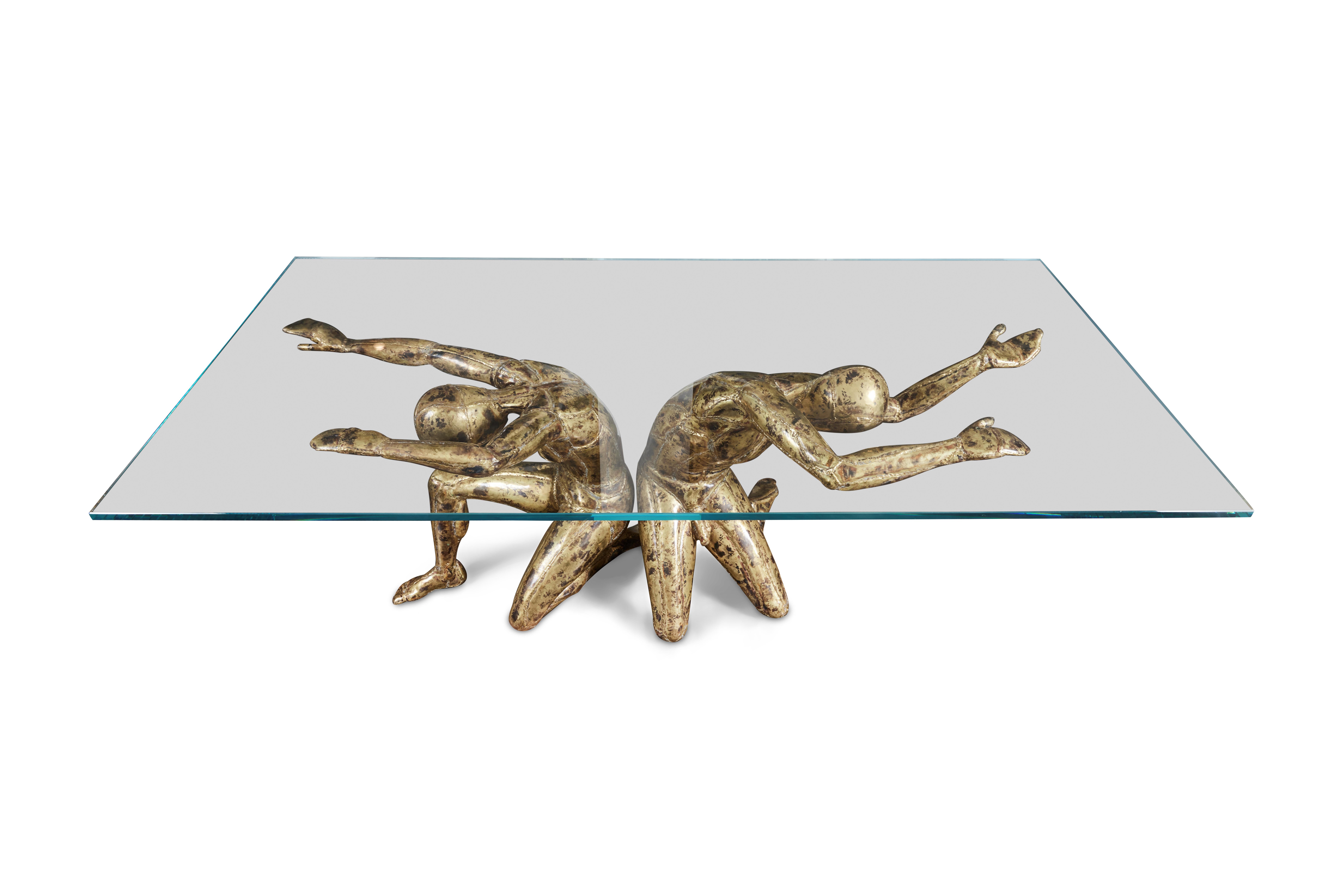 Base de table à manger ou console sculpturale en laiton de Jacques Duval-Brasseur en vente 4
