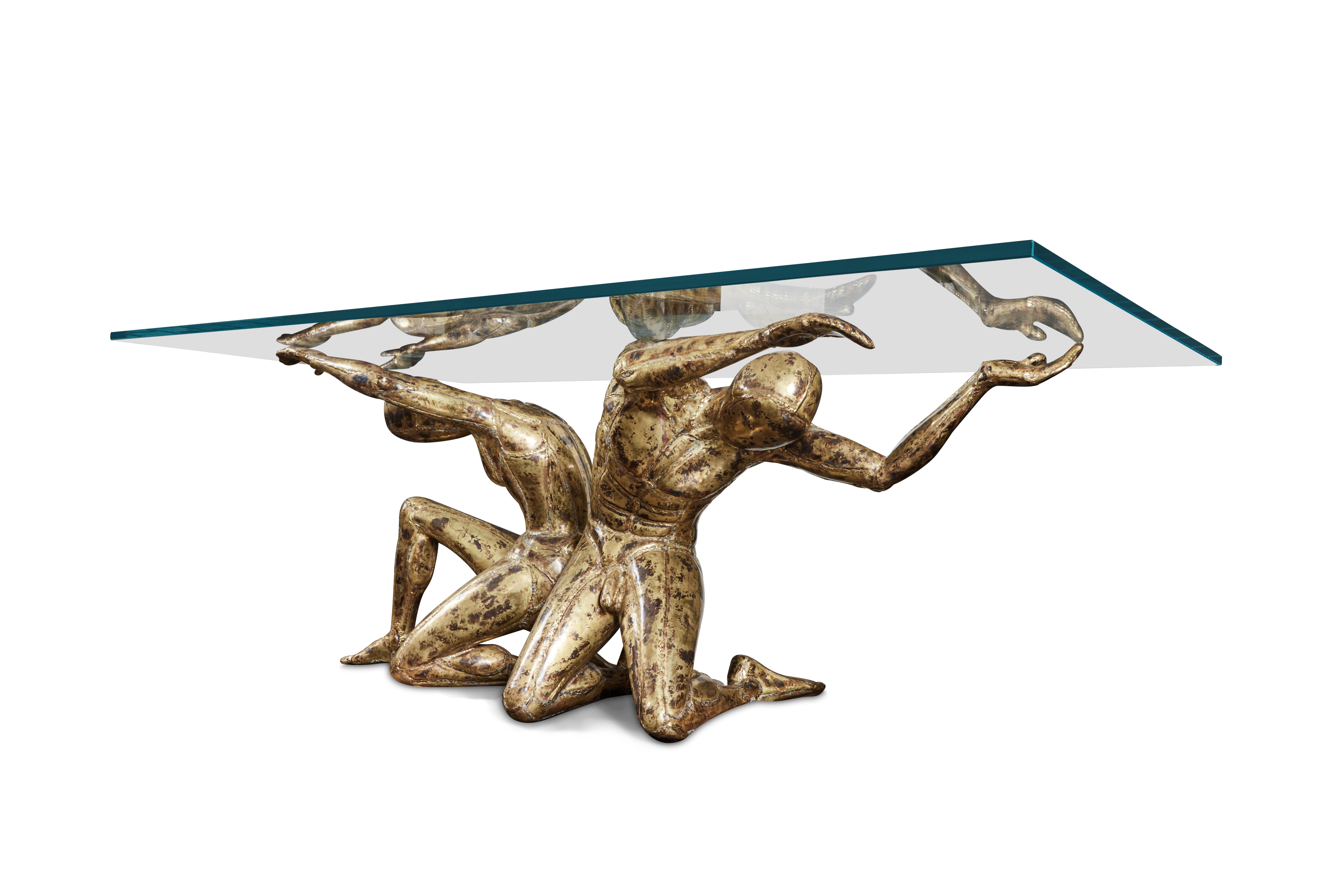 Base de table à manger ou console sculpturale en laiton de Jacques Duval-Brasseur en vente 5