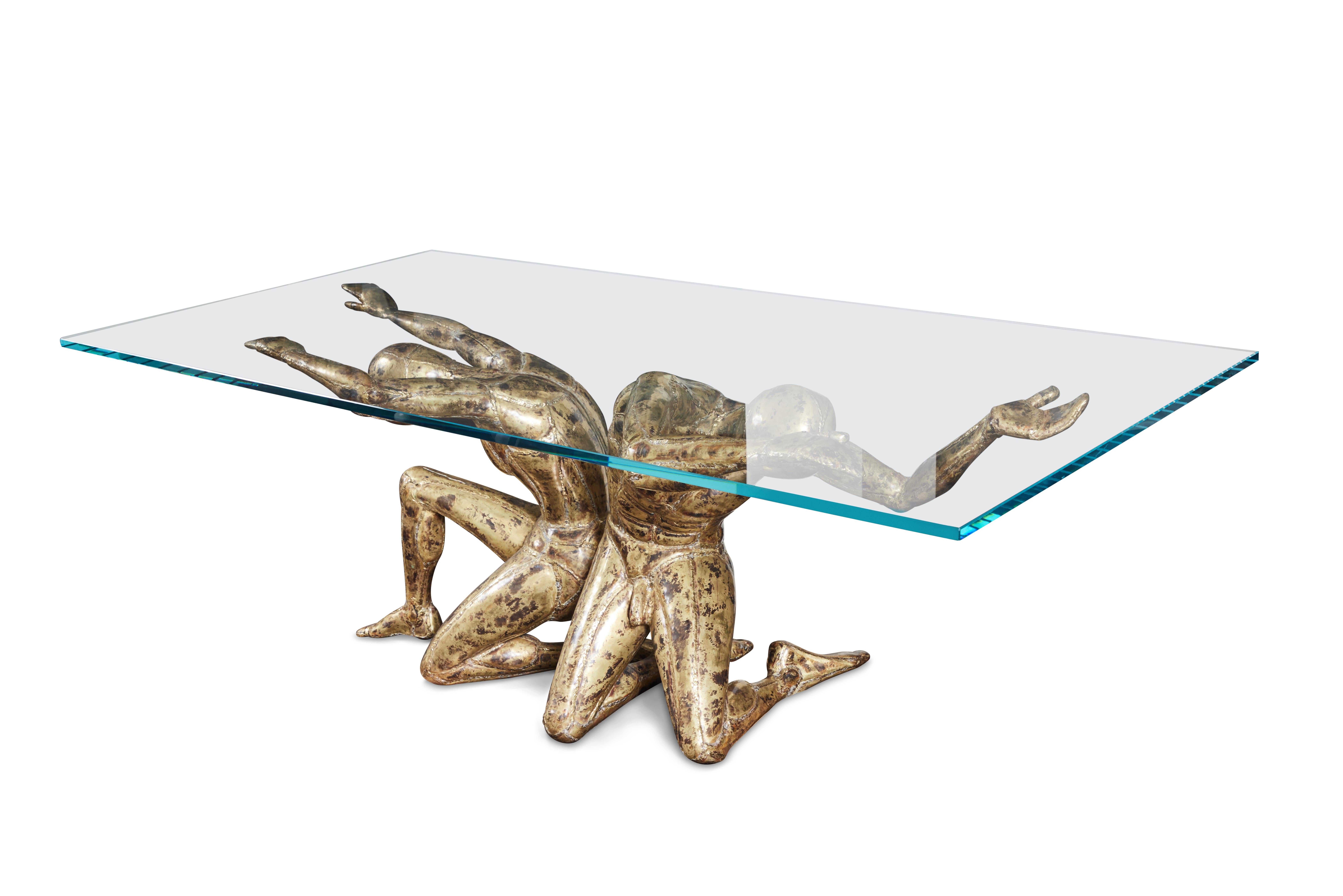 Base de table à manger ou console sculpturale en laiton de Jacques Duval-Brasseur en vente 6