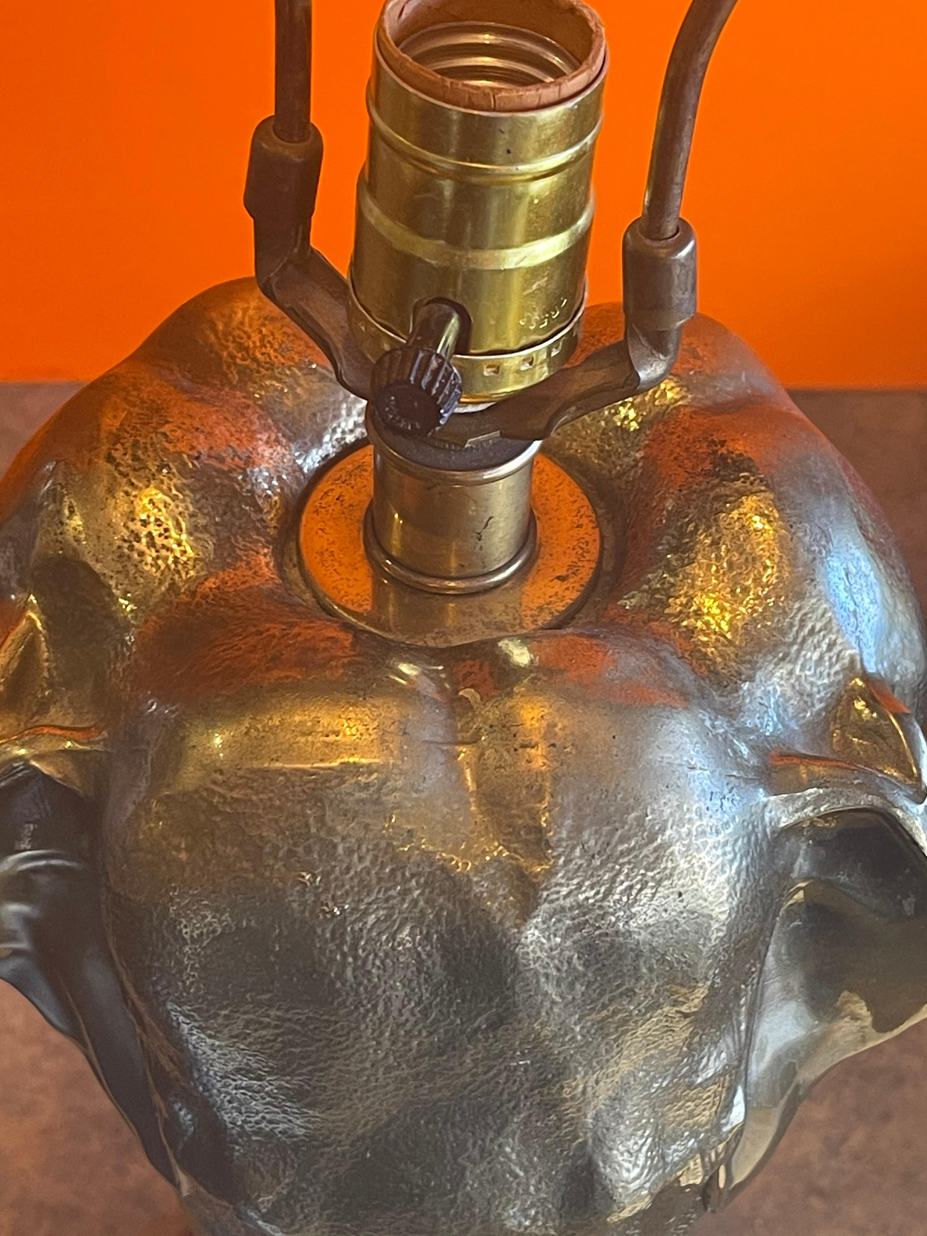 Sculptural Brass Elephant Table Lamp by Tyndale for Frederick Cooper Lamp Co. For Sale 1