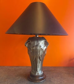 Sculptural Brass Elephant Table Lamp by Tyndale for Frederick Cooper Lamp Co.