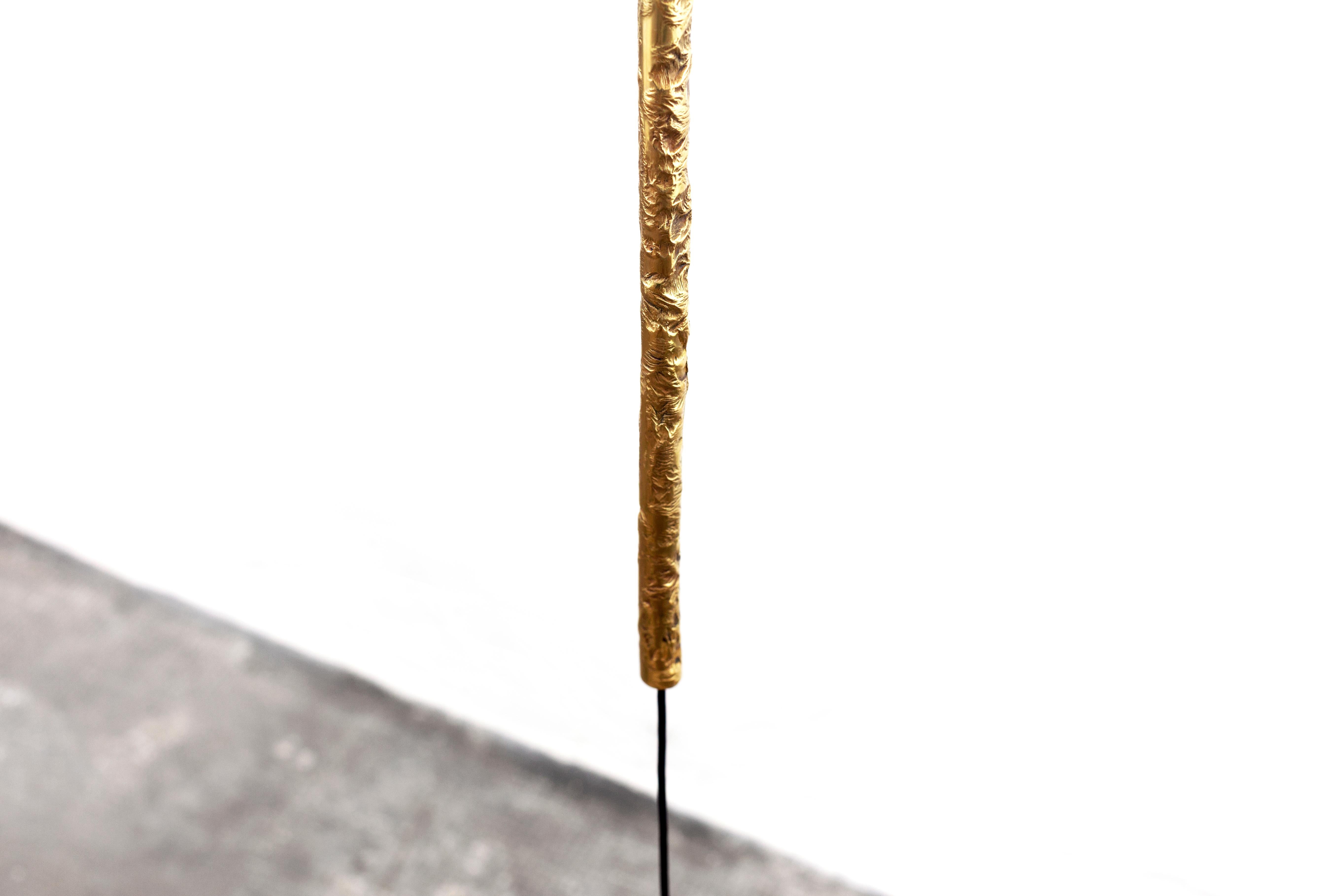 Contemporary Sculptural Brass Floor Lamp Howl by Morghen Studio For Sale