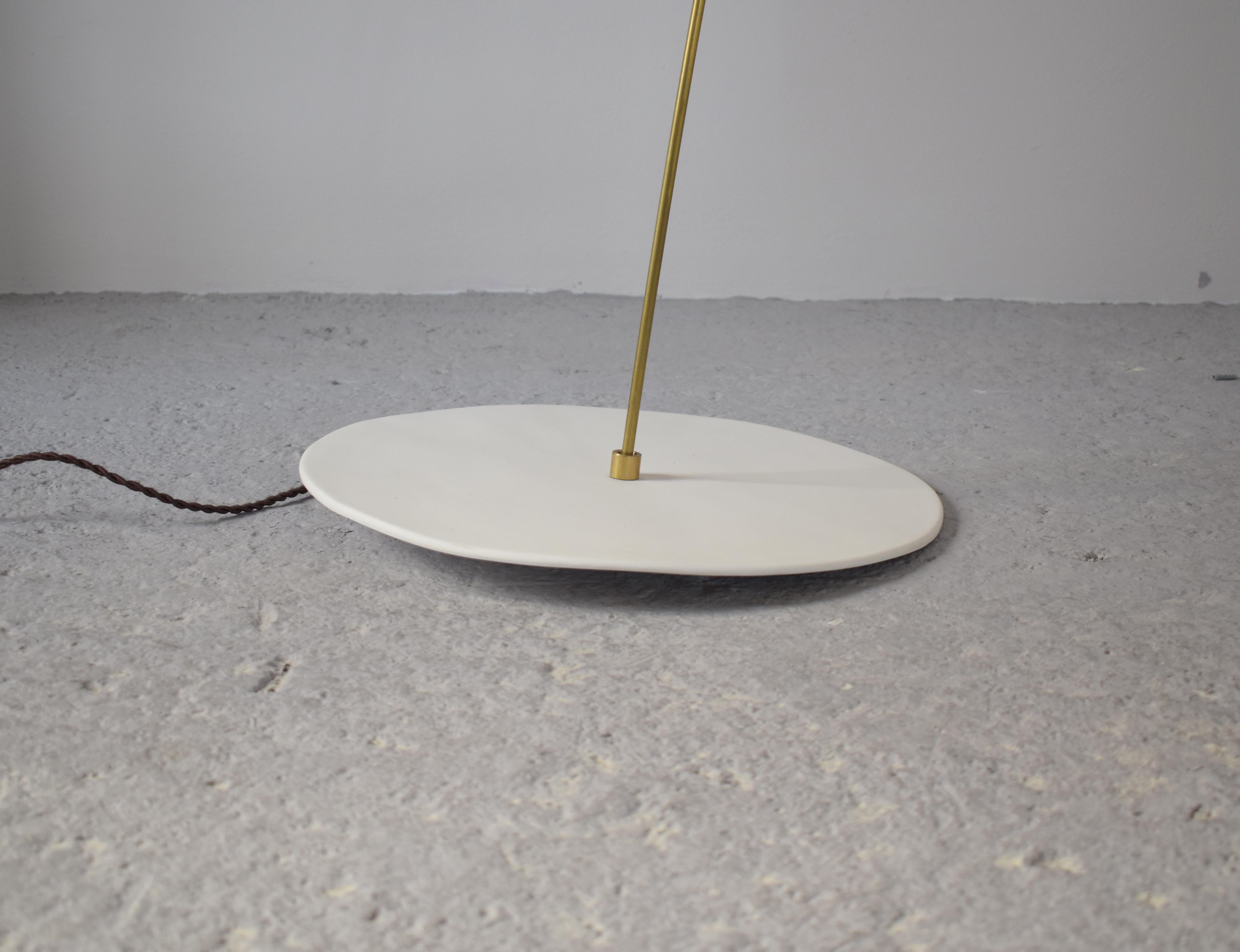 Contemporary Sculptural Brass Floor Lamp, 