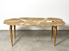 Early 21st Century Sculptural Organic Brass Ginkgo Leaf Coffee Table