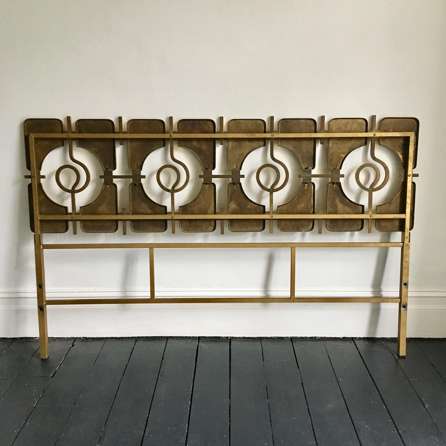 Sculptural Brass Headboard by Luciano Frigerio, Italy, 1960s 5