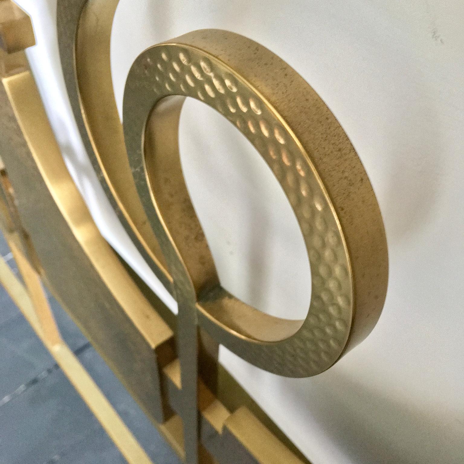 Mid-20th Century Sculptural Brass Headboard by Luciano Frigerio, Italy, 1960s