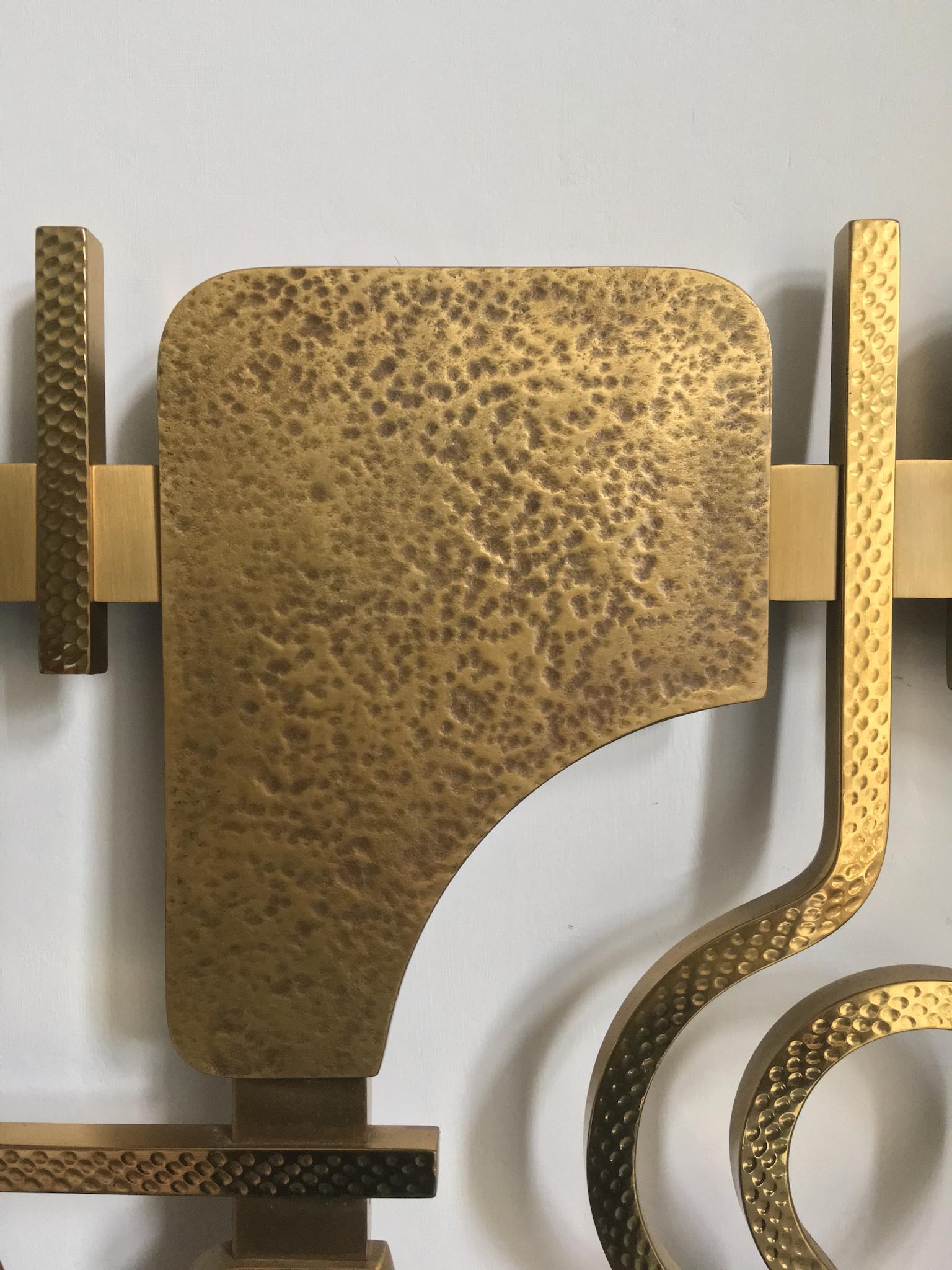 Metal Sculptural Brass Headboard by Luciano Frigerio, Italy, 1960s