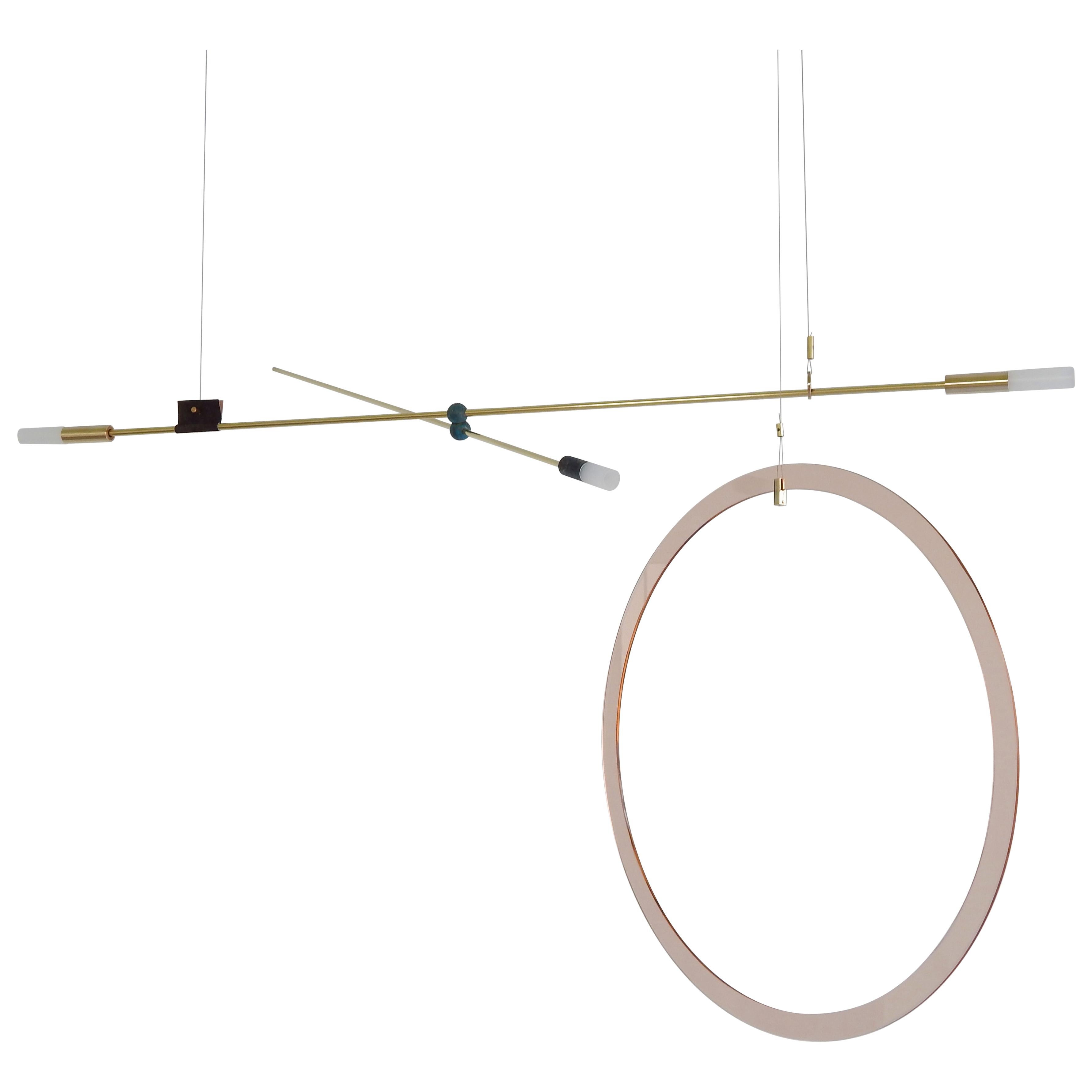 Sculptural Brass Light Pendant, Equilibrum by Periclis Frementitis