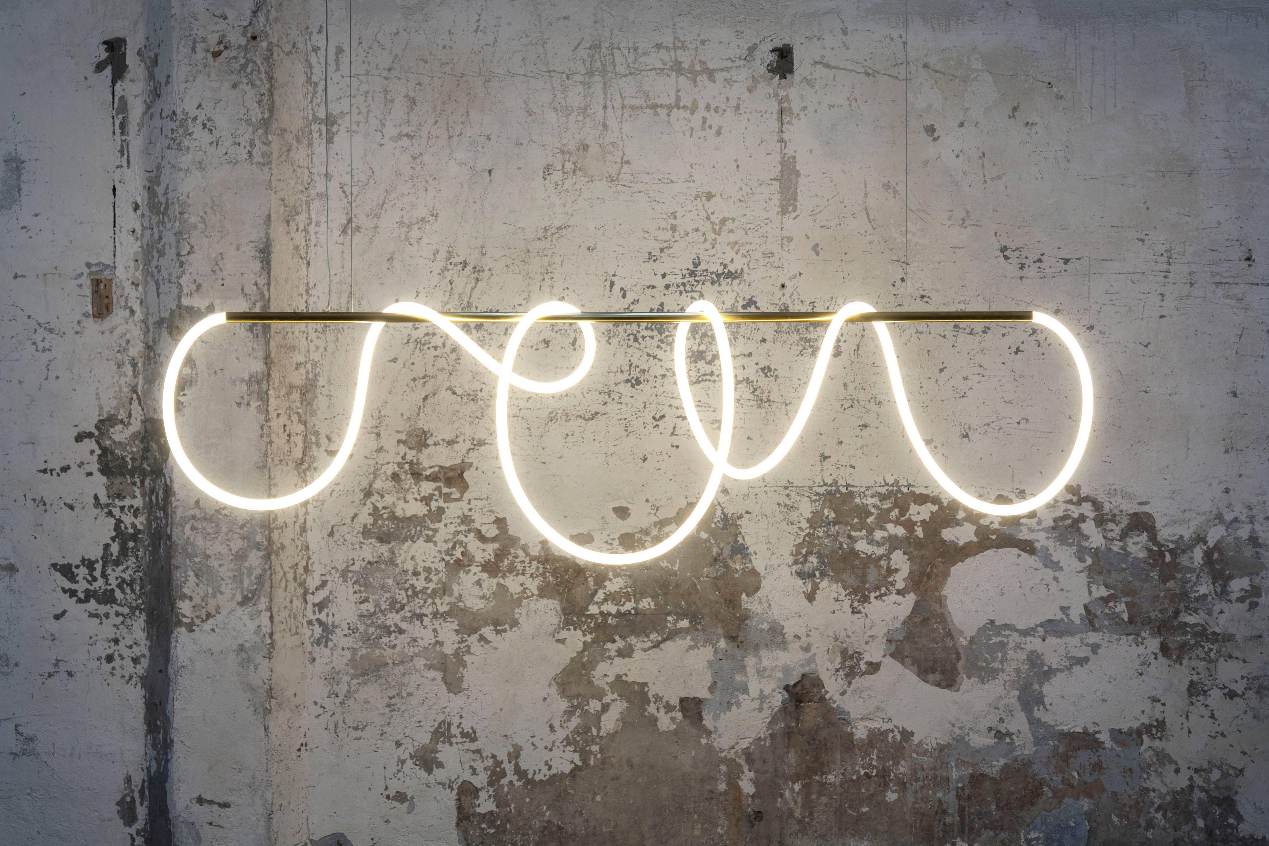 Post-Modern Shiva, Sculptural Brass Light Pendant by Morghen