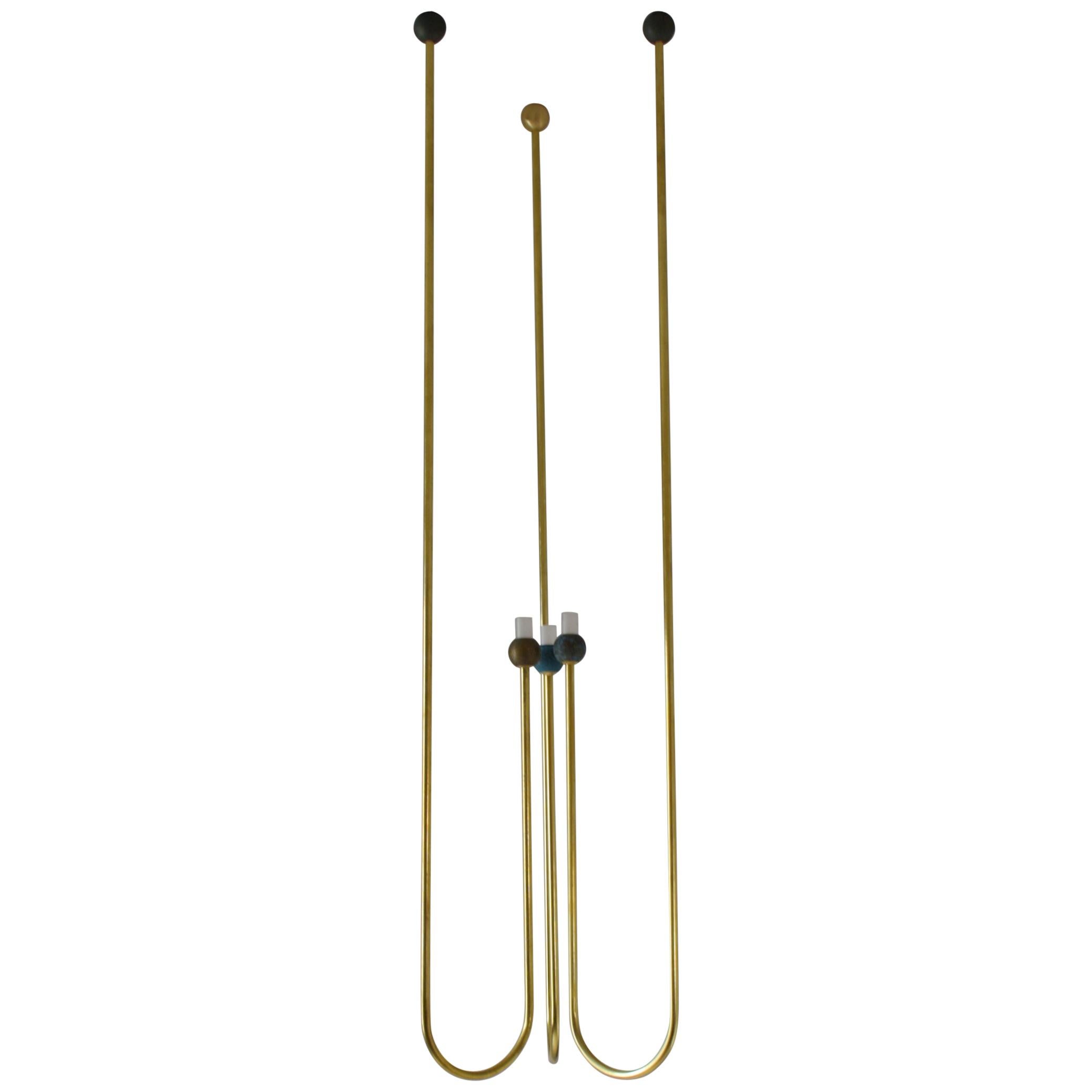 Sculptural Brass Light Suspension, "Let's Talk" by Periclis Frementitis