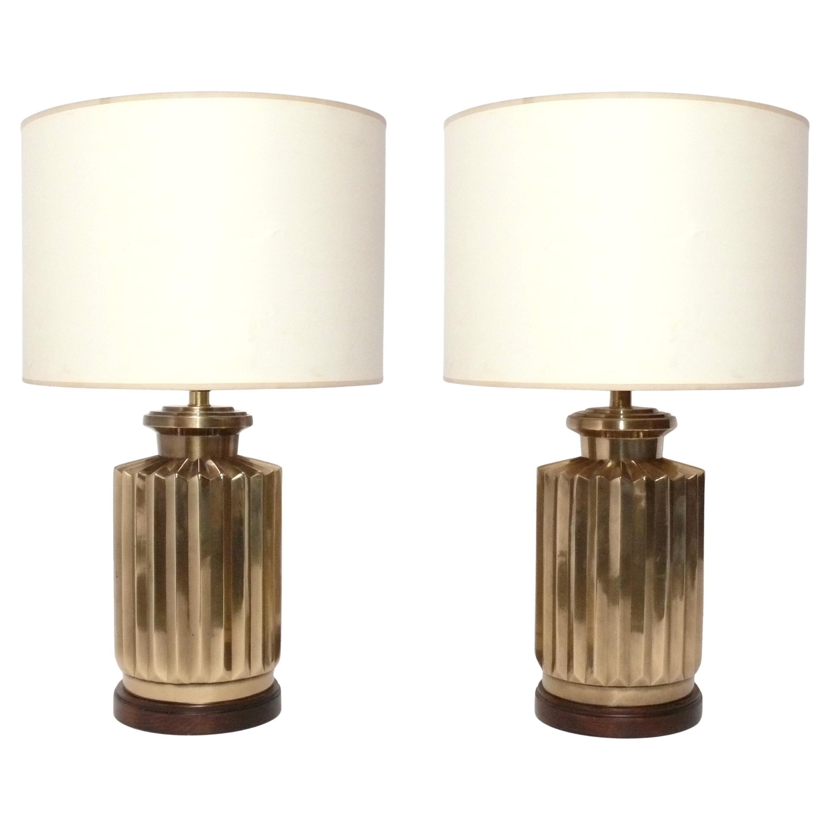 Lampes sculpturales en laiton du milieu du siècle par Frederick Cooper