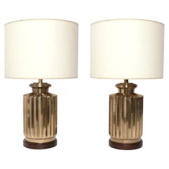 Sculptural Brass Mid Century Modern Lamps by Frederick Cooper