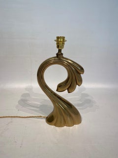 Sculptural Brass Organic Swan Form 1970s Table Lamp Pierre Cardin Manner