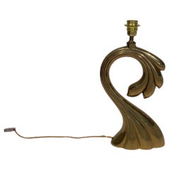 Sculptural Brass Organic Swan Form 1970s Table Lamp Pierre Cardin Manner