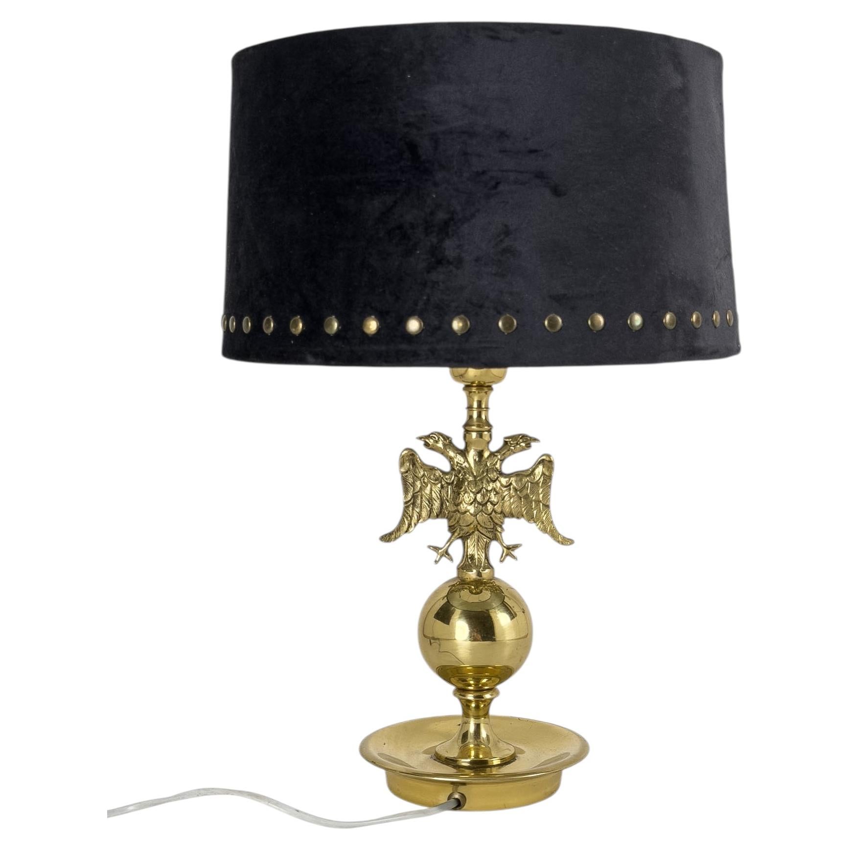 Sculptural Brass Table Lamp, Mid-20th Century For Sale