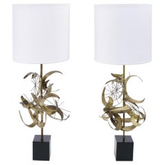 Sculptural Brass Table Lamps by Laurel