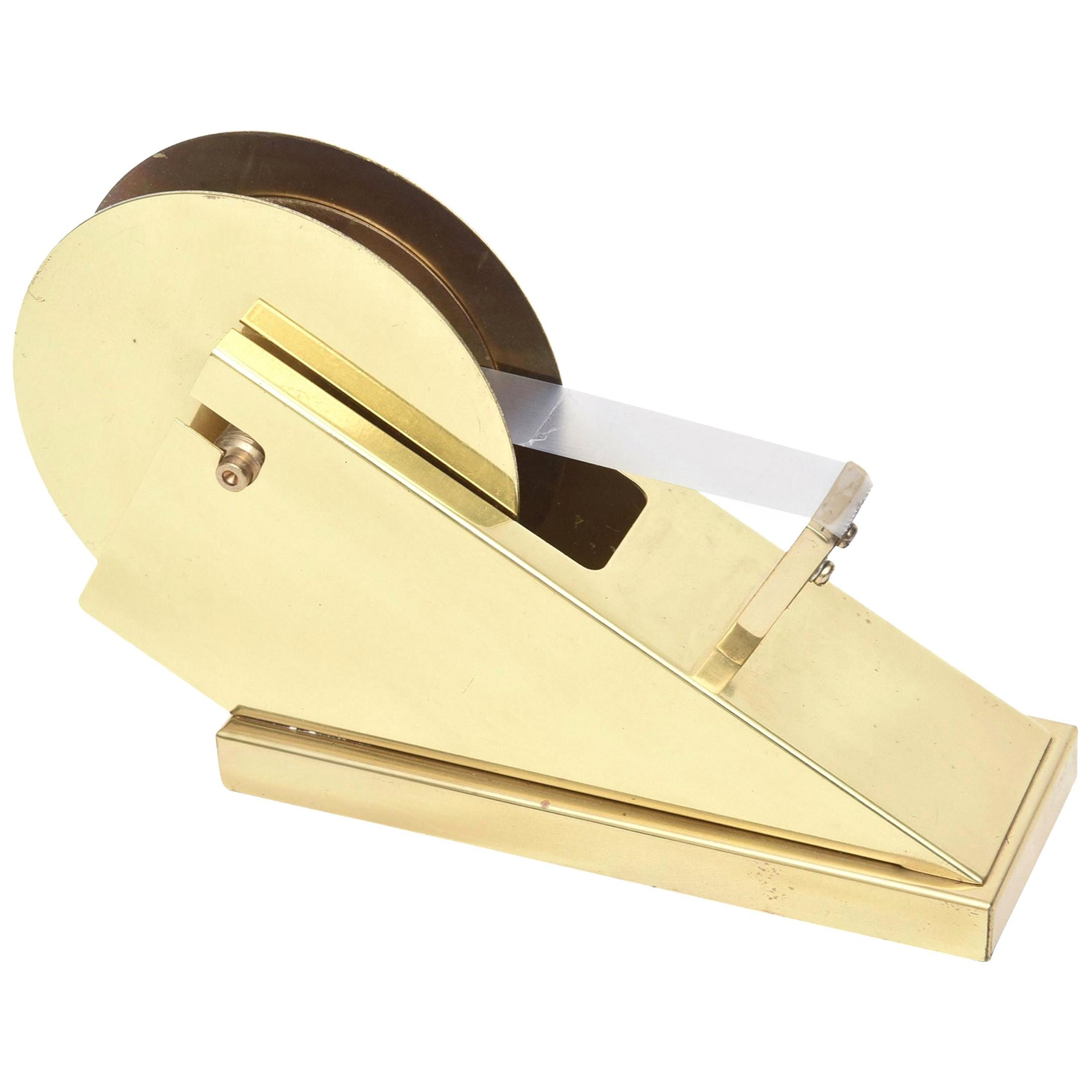 Sculptural Brass Tape Dispenser or Tape Holder Modernist For Sale