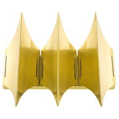 Sculptural Brass Wall Lamp Gothic III by Lyfa, 1960s