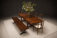 Sculptural Brazilian Modern Bench, Rosewood & Iron, Liceu de Artes, 1960s