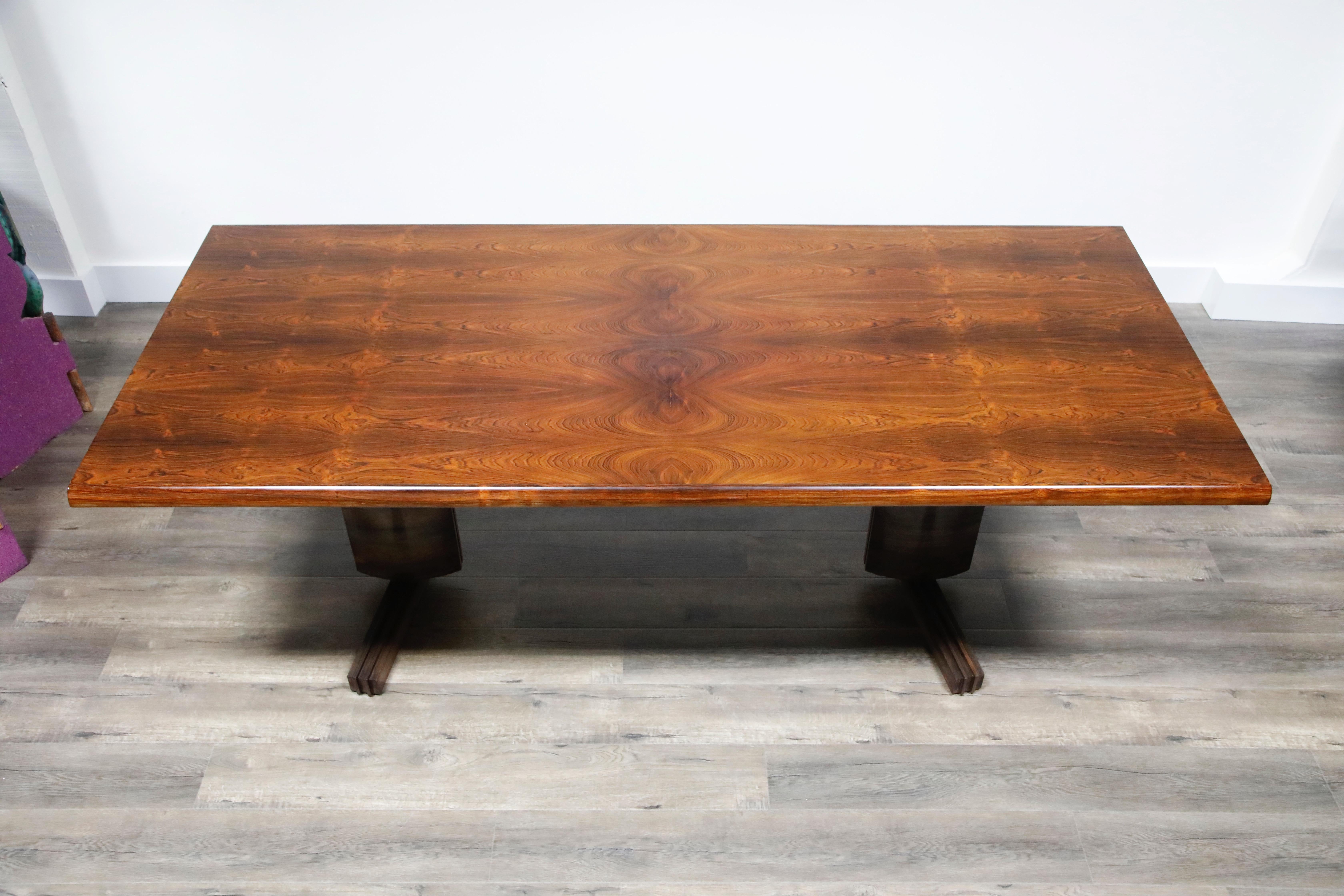 Modern Sculptural Brazilian Rosewood Dining Table by Novo Rumo, Brazil, 1960s 