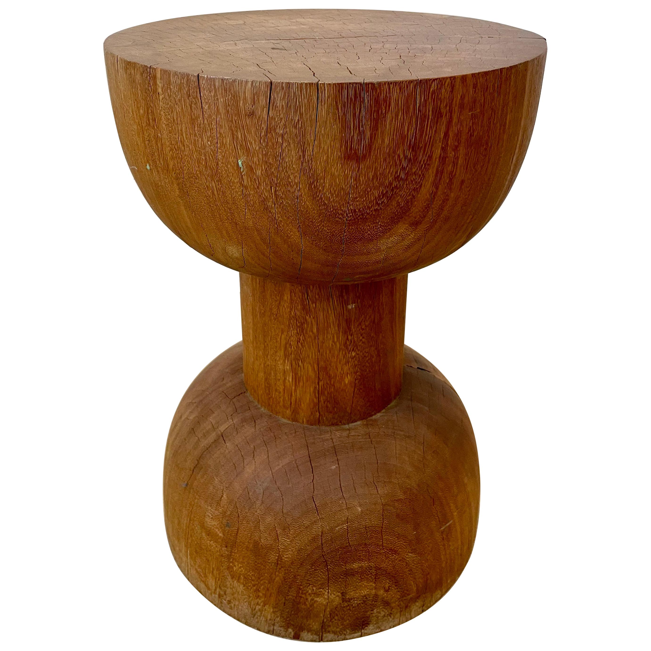 Sculptural Brazilian Side Table or Stool in Hardwood "One"
