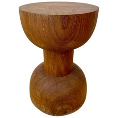 Sculptural Brazilian Side Table or Stool in Hardwood "One"