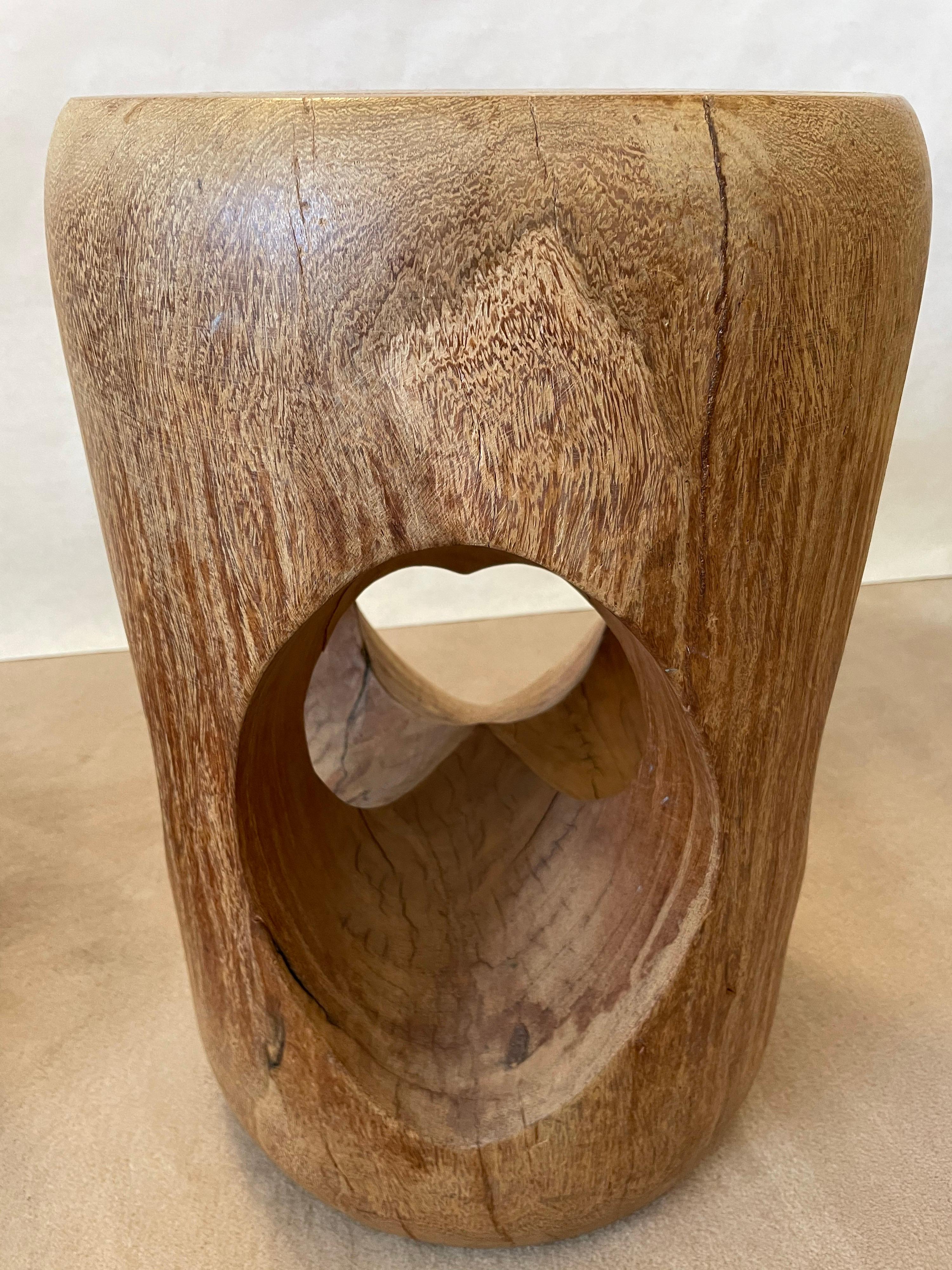 Sculptural Brazilian Side Table or Stool in Hardwood  4