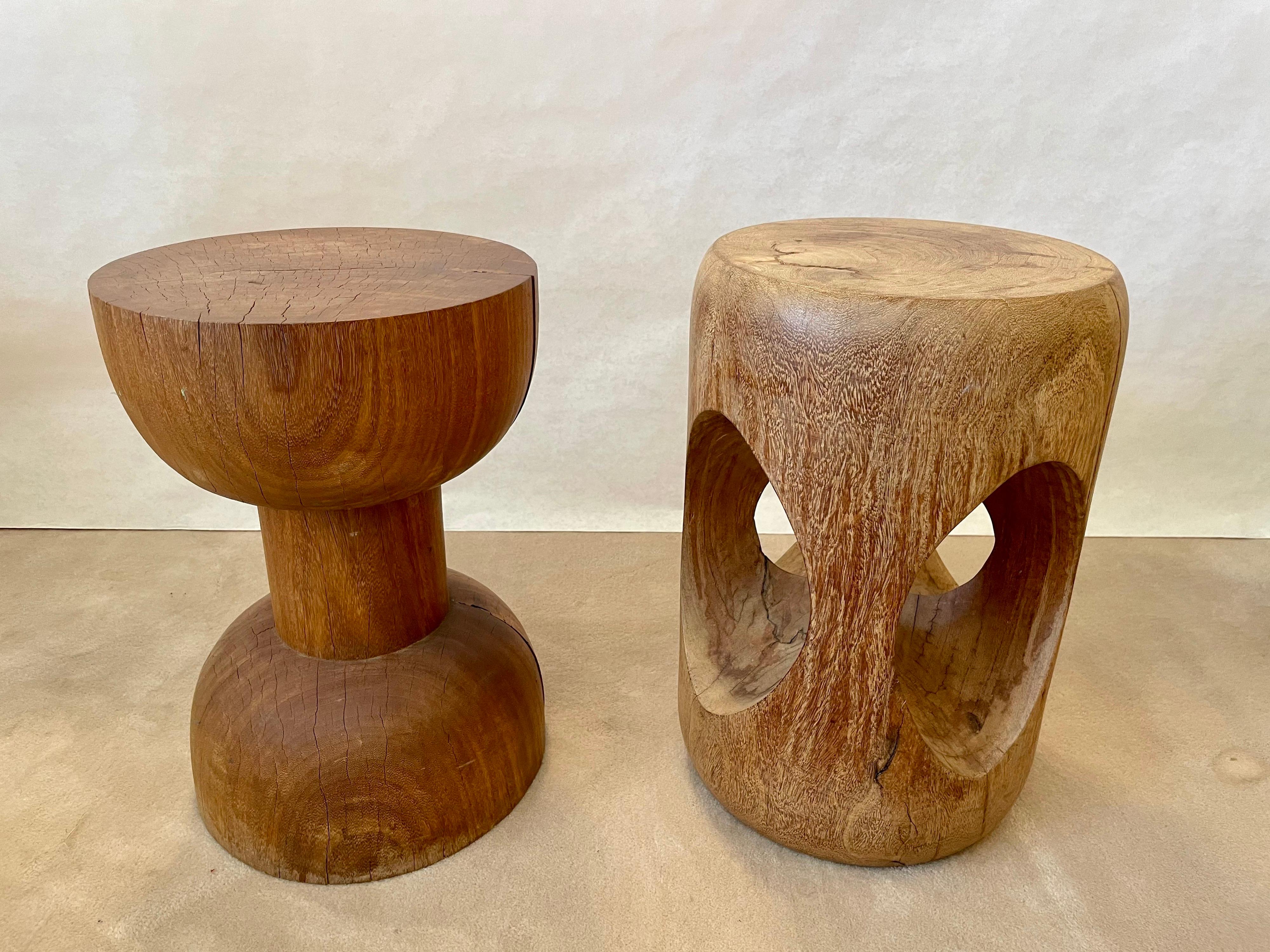 Sculptural Brazilian Side Table or Stool in Hardwood  6