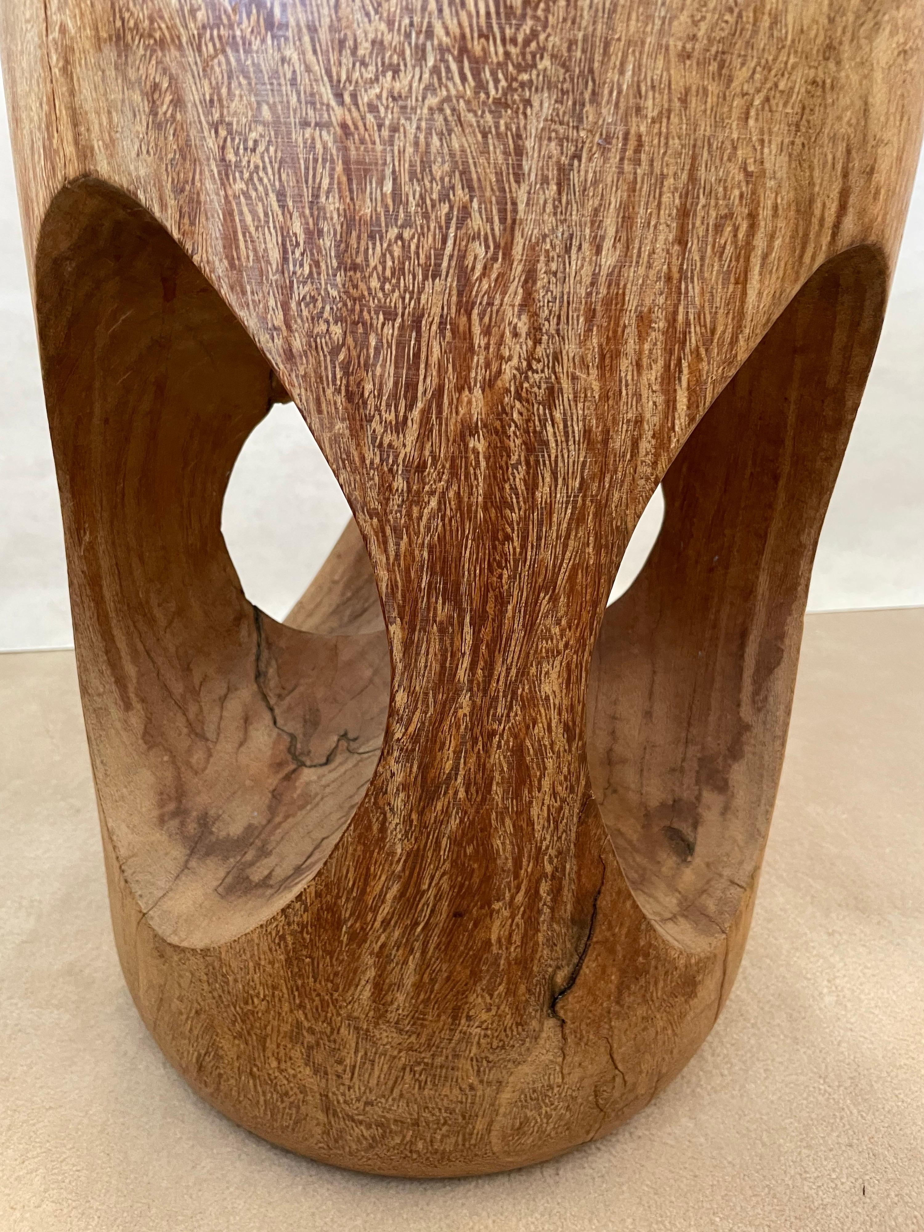 Sculptural Brazilian Side Table or Stool in Hardwood  In Good Condition In East Hampton, NY