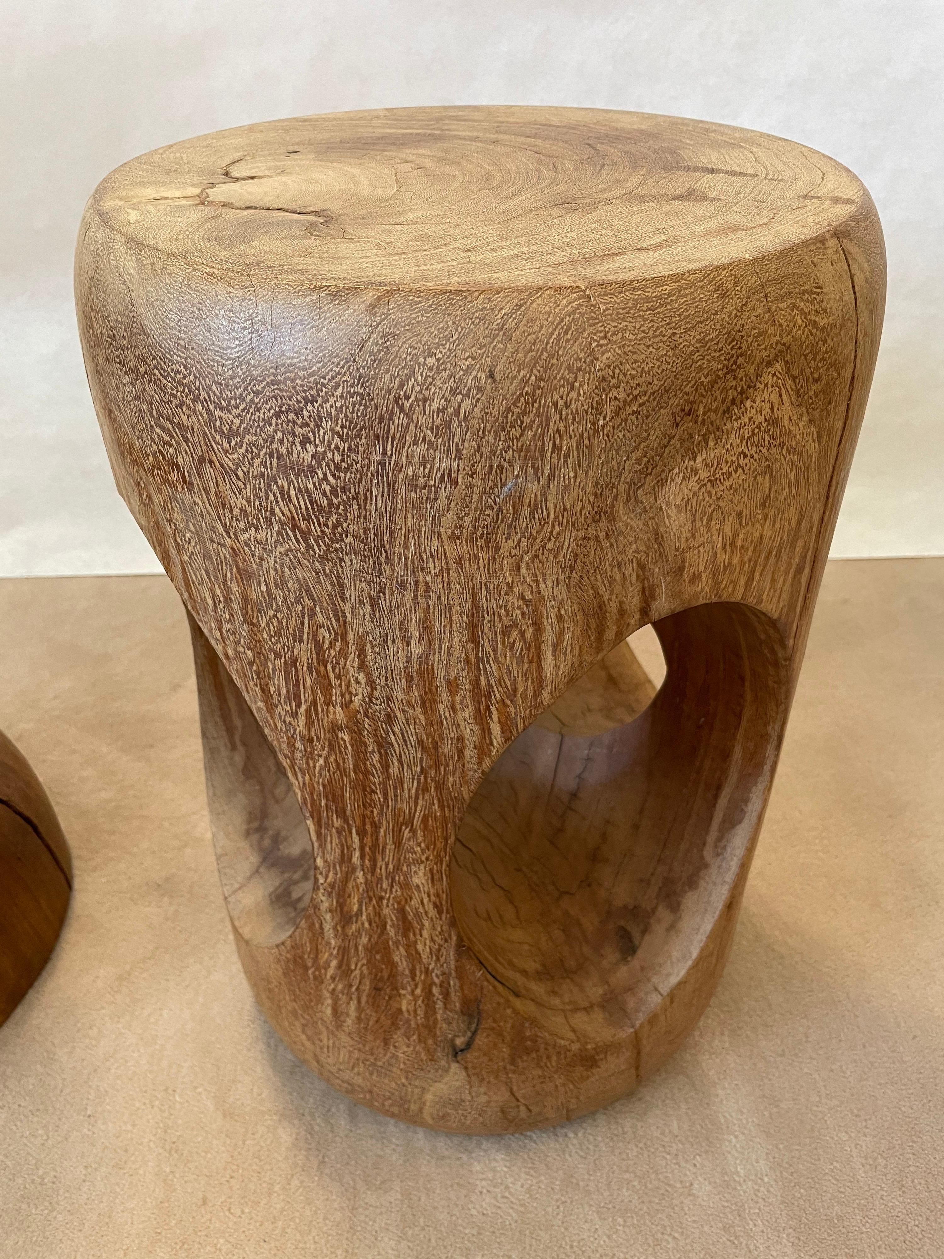 Sculptural Brazilian Side Table or Stool in Hardwood  1