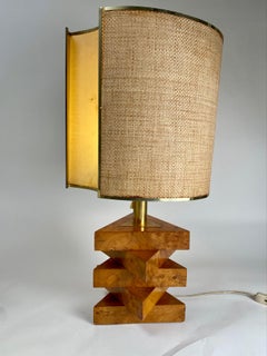 Sculptural briar table lamp, Italy, 1970s