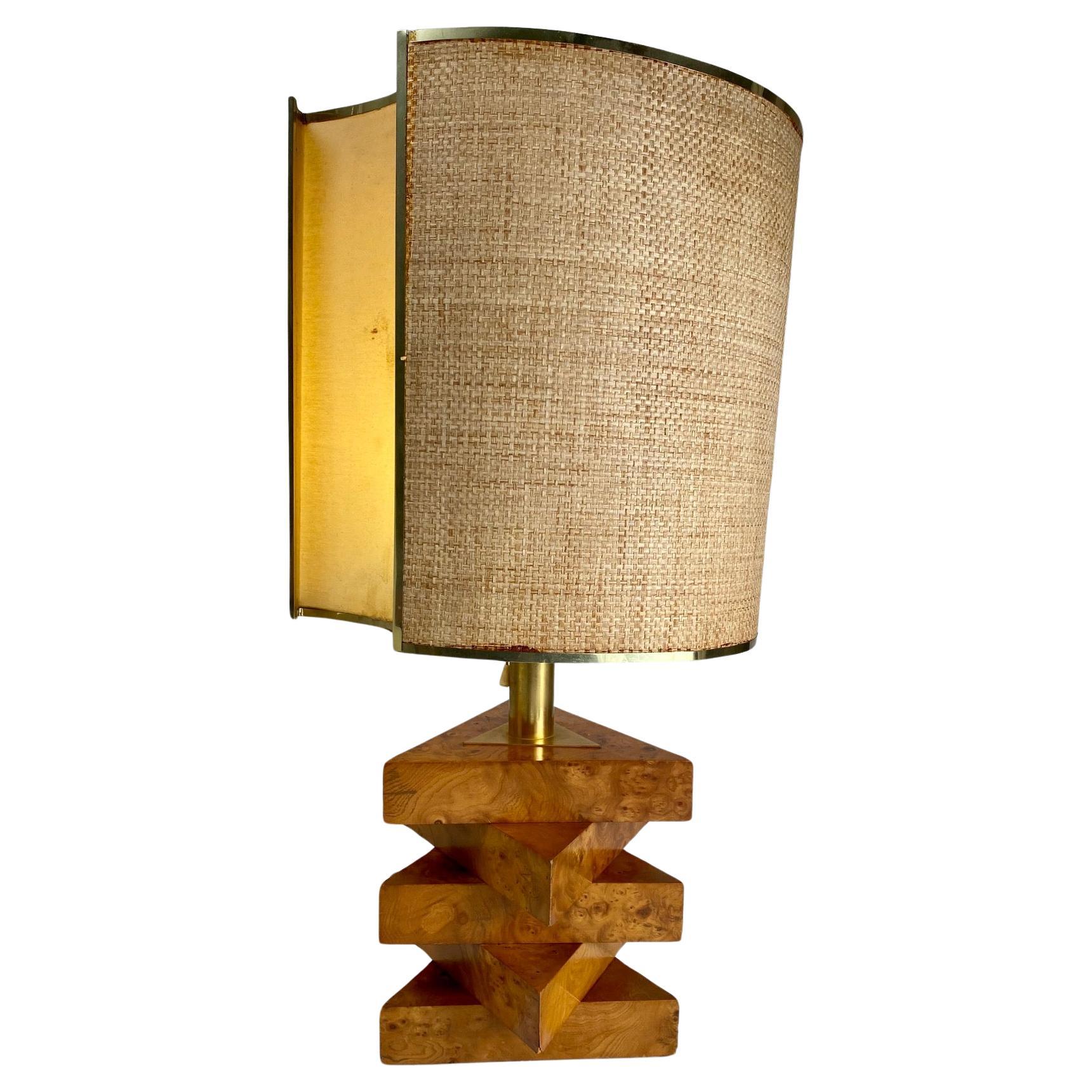 Sculptural briar table lamp, Italy, 1970s For Sale