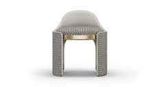 Sculptural Brion Stool in Dark Patterned Fabric